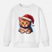 【12M-9Y】Unisex Kids Cotton Stain Resistant Christmas Cat Print Long Sleeve Sweatshirt