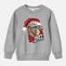 【12M-9Y】Unisex Kids Cotton Stain Resistant Christmas Dog Print Long Sleeve Sweatshirt