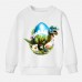 【12M-9Y】Boys Cotton Stain Resistant Dinosaur Print Long Sleeve Sweatshirt