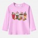 【12M-9Y】Unisex Kid Cotton Stain Resistant Christmas Print Long Sleeve Tee