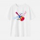 Women Cotton Stain Resistant Guitar Print Short Sleeve Tee