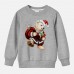 【12M-9Y】Unisex Kids Cotton Stain Resistant Christmas Bear Print Long Sleeve Sweatshirt