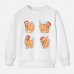 【12M-9Y】Unisex Kids Cotton Stain Resistant Christmas Golden Retriever Dog Print Long Sleeve Sweatshirt