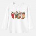 【12M-9Y】Unisex Kid Cotton Stain Resistant Christmas Print Long Sleeve Tee