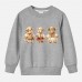 【12M-9Y】Girls Cotton Stain Resistant Bear Print Long Sleeve Sweatshirt