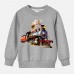 【12M-9Y】Boys Cotton Stain Resistant Train Print Long Sleeve Sweatshirt