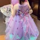 【18M-9Y】Girls Purple Sequin Butterfly Embroidered Sleeveless Dress - 33346