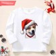 【12M-9Y】Unisex Kid Cotton Stain Resistant Christmas Dog Print Long Sleeve Tee