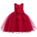 【2Y-13Y】Girls Lace Mesh Embroidered Bow Sleeveless Princess Dress - 3624