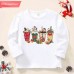 【12M-9Y】Unisex Kid Cotton Stain Resistant Christmas Print Long Sleeve Tee