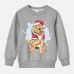 【12M-9Y】Unisex Kids Cotton Stain Resistant Christmas Golden Retriever Dog Print Long Sleeve Sweatshirt