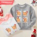 【12M-9Y】Unisex Kids Cotton Stain Resistant Christmas Golden Retriever Dog Print Long Sleeve Sweatshirt