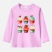 【12M-9Y】Girl Cotton Stain Resistant Christmas Print Long Sleeve Tee