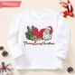 【12M-9Y】Unisex Kid Cotton Stain Resistant Christmas Print Long Sleeve Tee