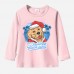 【12M-9Y】Unisex Kid Cotton Stain Resistant Christmas Golden Retriever Dog Print Long Sleeve Tee